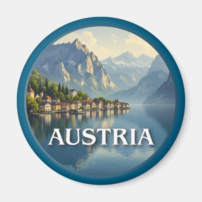 Imã Áustria Hallstatt União Europeia (Frente)