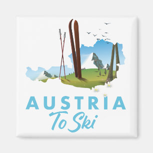 Imã Áustria para esqui. botão de cartaz