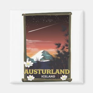 Imã austurland Islândia poster de viagem da Islândia
