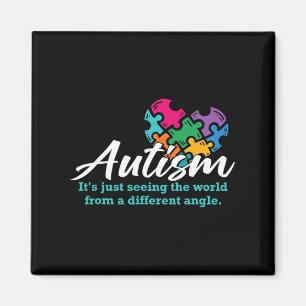 Imã Autism Heart Quebra-cabeça Awarness Support Rib