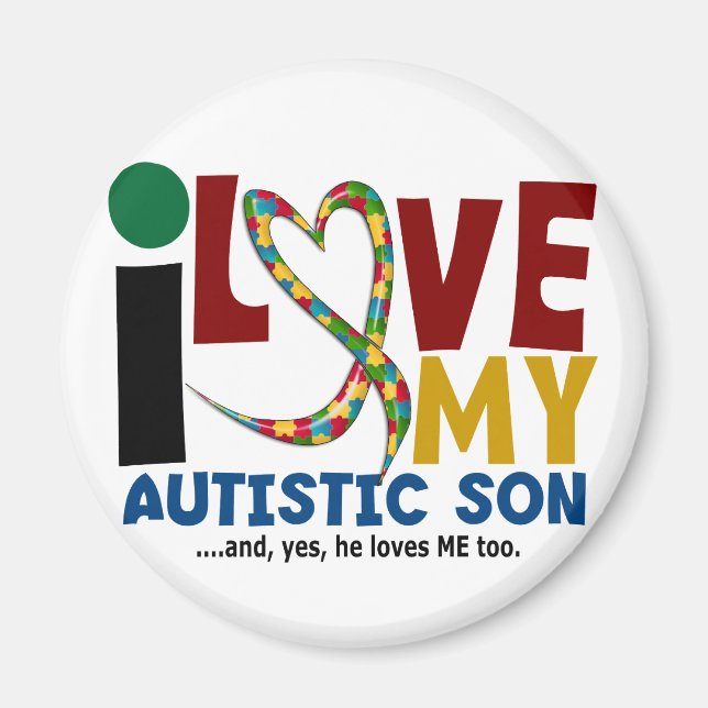 Imã AUTISM I Love My Autitic Son 2 (Frente)
