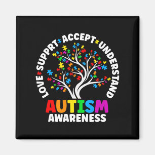 Imã Autism Love Accept Suporta Autismo Autismo Awarene