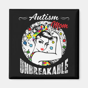 Imã Autism Mom Unbreakable Autism Awareness Gifts