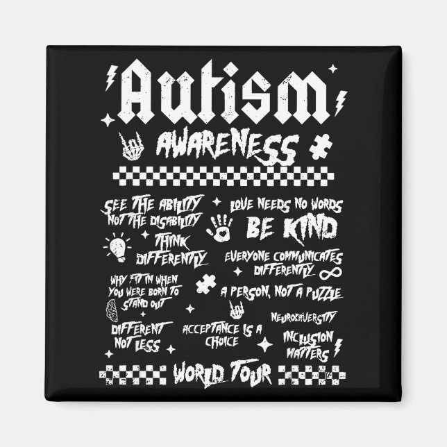 Imã Autism World Tour Autism Awareness  (Frente)