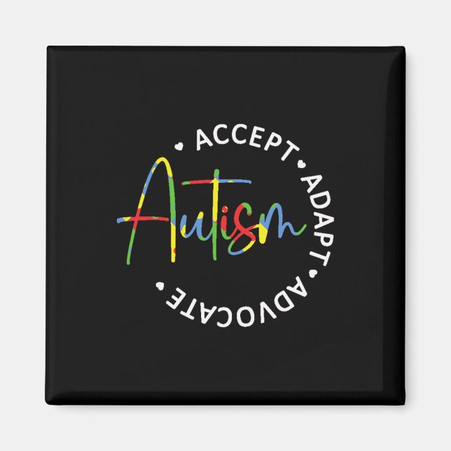Imã Autismo Accept Adaptar Advocate Leve Longa (Frente)
