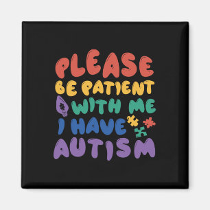 Imã Autismo Arco-íris de Consciência Seja Paciente Com