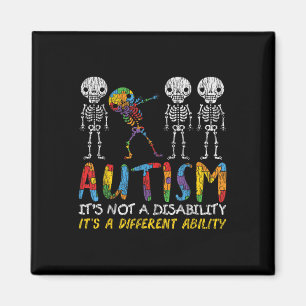 Imã Autismo Awerness - Skeleton Dabbing Autitic Kids A