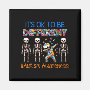 Imã Autismo Awerness - Skeleton Dabbing Autitic Kids A