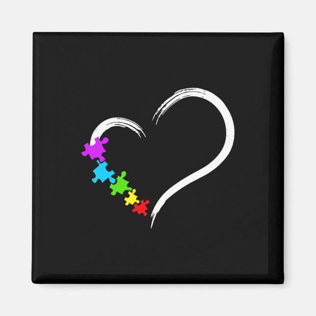 Imã Autismo Cardíaco Consciência Ama Aut. Ideia Simple (Frente)