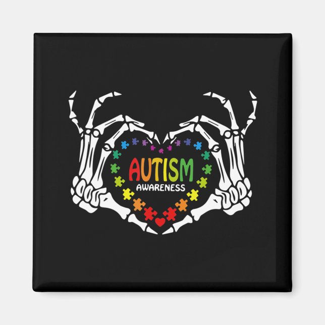 Imã Autismo Consciência Amor Quebra-cabeça Coração Cav (Frente)