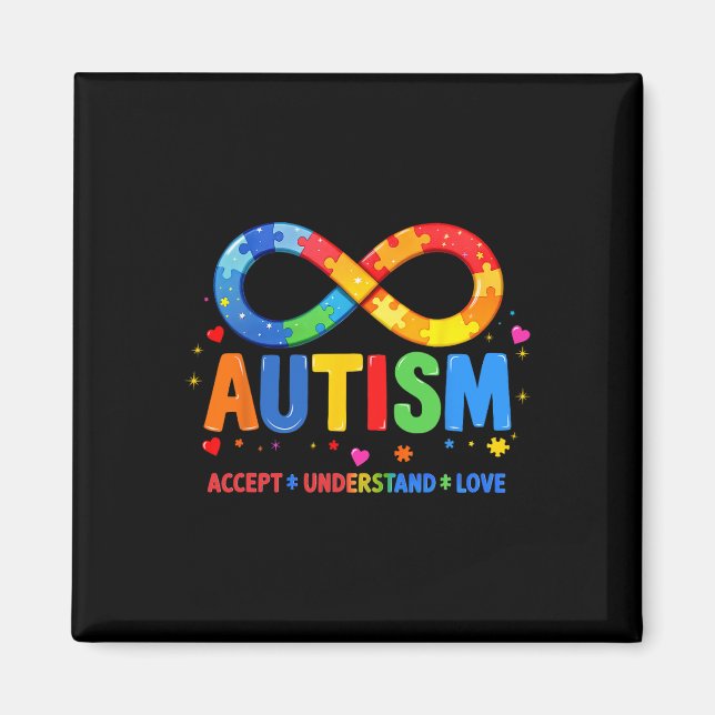 Imã Autismo Conscientista Accept Compreende Amor Com A (Frente)