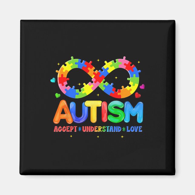 Imã Autismo Conscientista Accept Compreende Amor Com A (Frente)