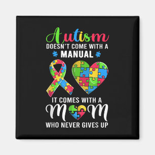 Imã Autismo de aspas inspiradoras Mamãe Camisa Autismo