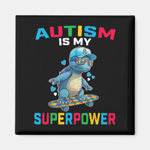 Imã Autismo É Minha Superpotência Dino Quebra-cabeça S