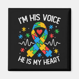 Imã Autismo Mãe, sou a voz dele. Ele é meu autismo cor