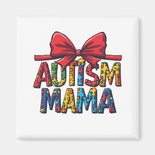 Imã Autismo Mama Arco Coquette Mãe Autismo Consciência