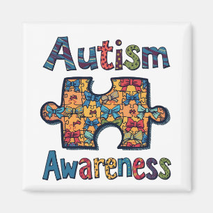 Imã Autismo Mamãe Quebra-cabeça Piece Coquette Arco Fr