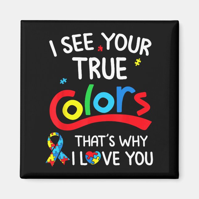 Imã Autismo Mão Eu Vejo Suas Verdadeiras Cores Sensibi (Frente)