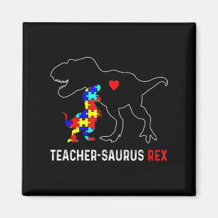 Imã Autismo Professor Dinosaur Teachersaurus Rex Aware