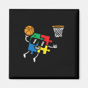 Imã Autismo Quebra-cabeça Bysketbyll Dunk Awarness Tod