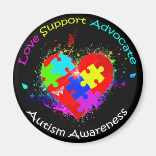 Imã Autismo Quebra-cabeça no coração
