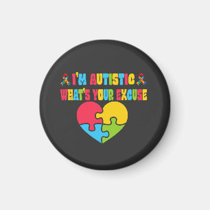 Imã Autismo Sarcástico Eu sou Autista, Qual é a sua de