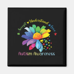 Imã Autismo Sensibilização Accept Girassol Compreende
