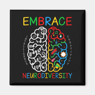 Imã Autismo Sensibilização Camisa Adotar Neurodiversid