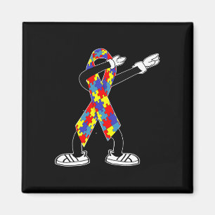 Imã Autismo Sensibilização Crianças Dabbing Quebra-cab
