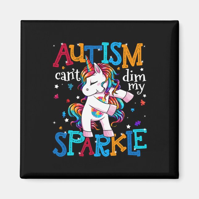 Imã Autismo Sensibilização Crianças Unicórnio Para Aut (Frente)