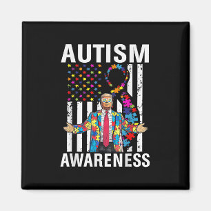 Imã Autismo Sensibilização Engraçada Trump Suporte Aut