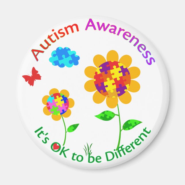 Imã Autismo Sensibilização Girassol (Frente)