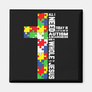 Imã Autismo Sensibilização Jesus Cristo Quebra-cabeça 