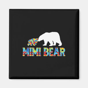 Imã Autismo Sensibilização Mimi Bear Quebra-cabeça de