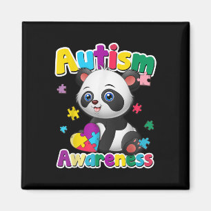 Imã Autismo Sensibilização Panda Quebra-cabeça - Peças