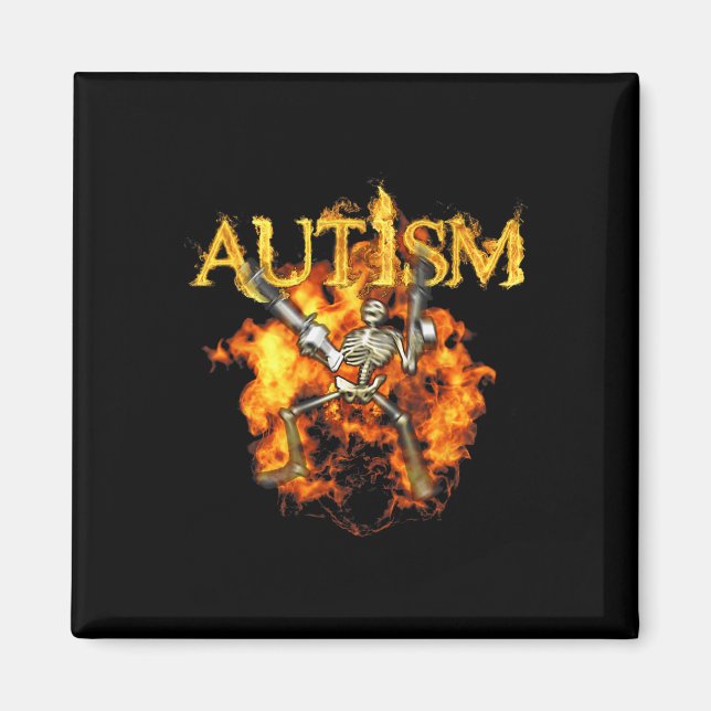 Imã Autismo Skeleton Torna Bones Engraçados (Frente)