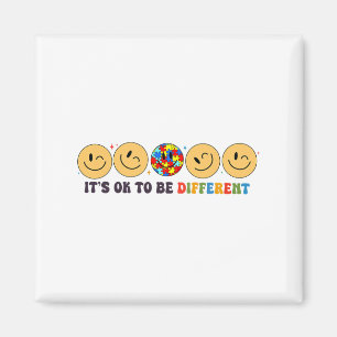 Imã Autismo Smile Face Está Tudo bem Ser diferente Eng