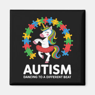 Imã Autismo Unicórnio Dançando Diferentes Capacidades