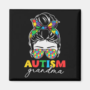Imã Autismo Vovó Mensagem Bun Byndana Sensibilização p