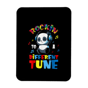 Ímã Autista Rockin A Diferente Tune Cute Panda