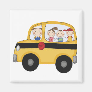 Imã Auto escolar com t-shirt e presentes dos miúdos
