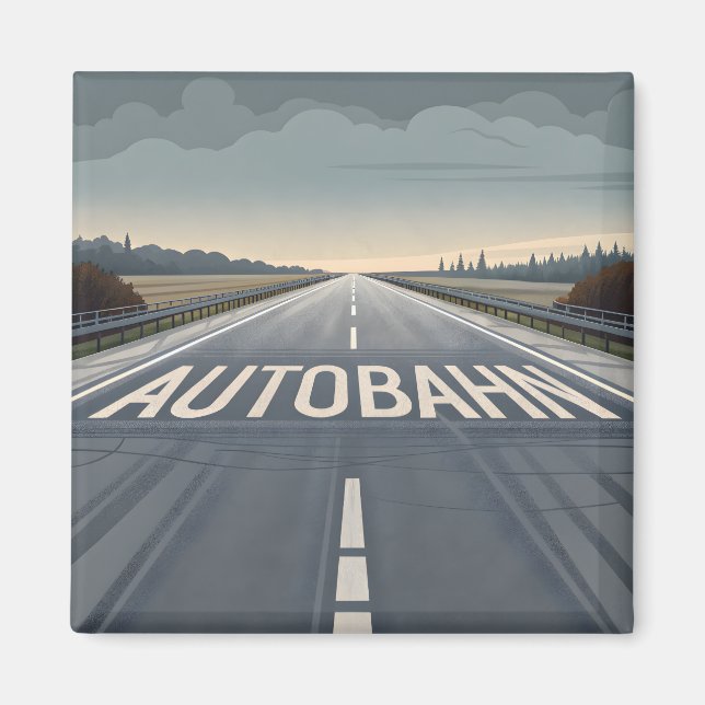 Imã Autobahn Infinite Road Perspective Art (Frente)