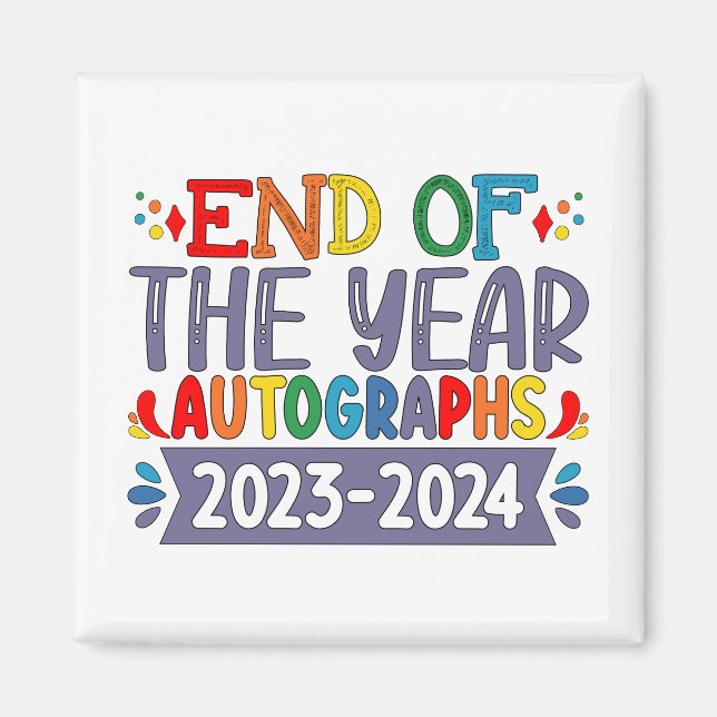 Imã Autógrafos de Fim de Ano 2024 Último Dia de Aula (Frente)