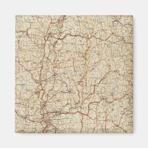 Imã Automobile map Massachusetts Vintage Geographic ca
