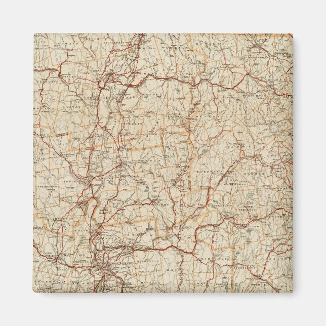 Imã Automobile map Massachusetts Vintage Geographic ca (Frente)