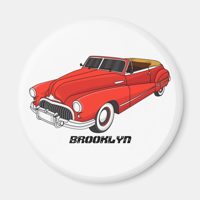 Imã Automóvel clássico vermelho 1948 (Frente)