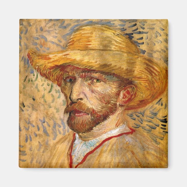 Imã Autorretrato com Chapéu de Palha, Vincent Van Gogh (Frente)