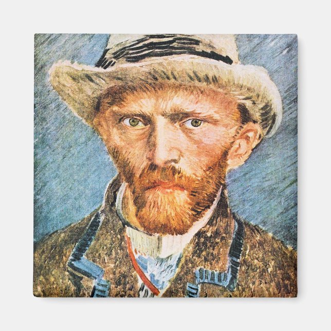 Imã Autorretrato com uma cinza de chapéu de van Gogh (Frente)