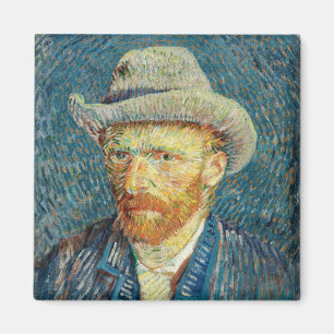 Imã Autorretrato de Vincent Van Gogh com Chapéu de Fel