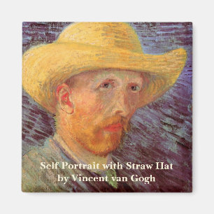 Imã Autorretrato de Vincent van Gogh com chapéu de pal